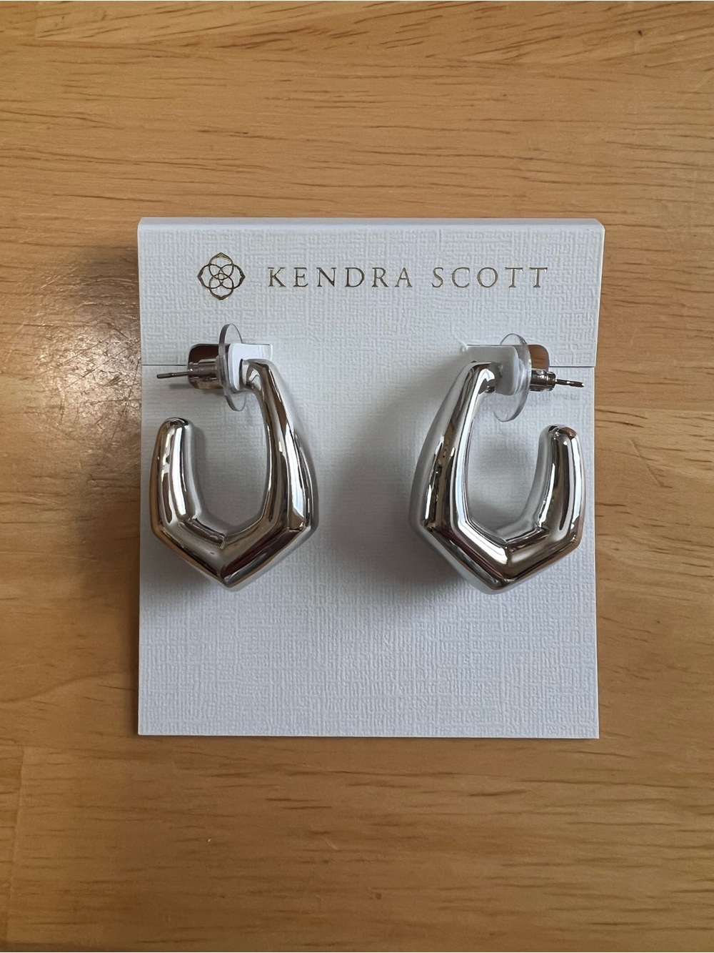 Kendra Scott Polished Silver Angular Hoop Earrings